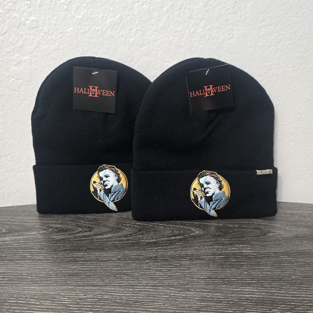 Halloween Black Beanie with Iconic Embroidery